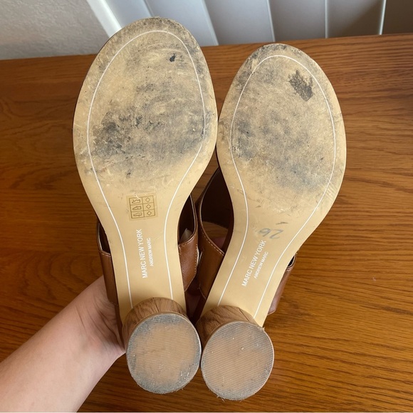 Marc New York Hazel Round Block Heel Sandal Brown Size 9.5 - Picture 14 of 16